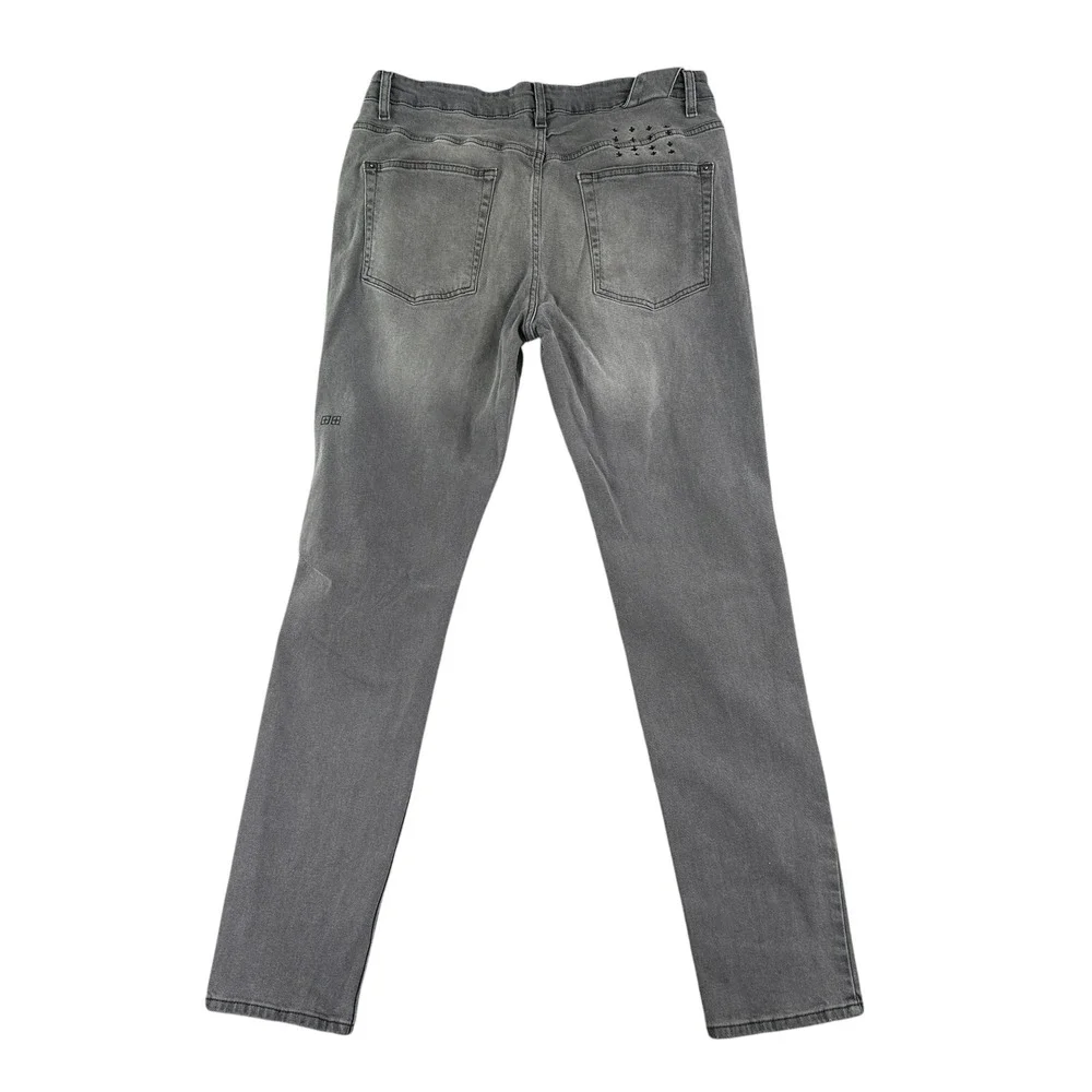 Ksubi Chitch‎ Slim Fit Jeans 35 Faded Black Gray Denim Button Fly KDFMA19858.BLK